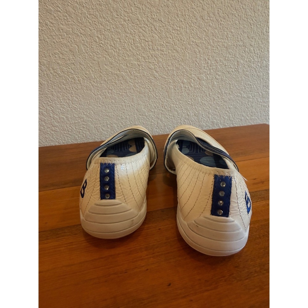 Y2K Bebe Sport Womens White Blue Leather Mary Jane Ballet Flats 8 Puma Sporty - Picture 6 of 11